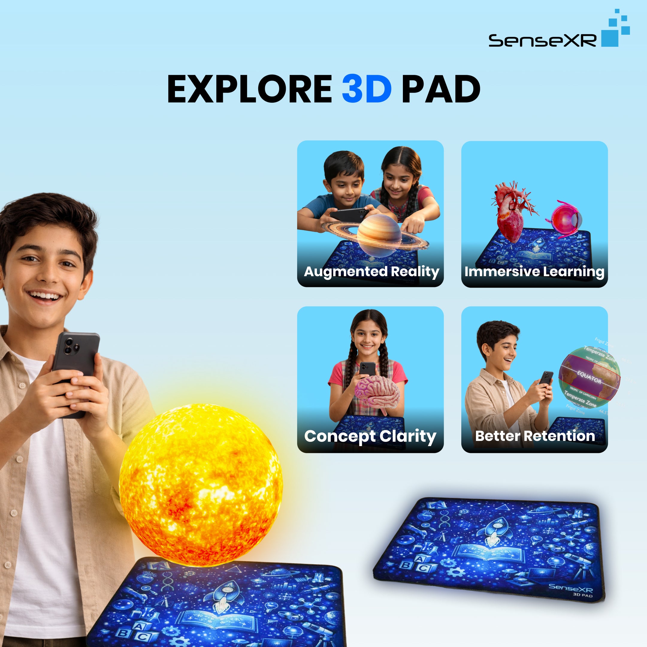 Mega Bundle Learning Kit: SenseXR Controller + 3D Pad + Holo Cube + 3D Glasses