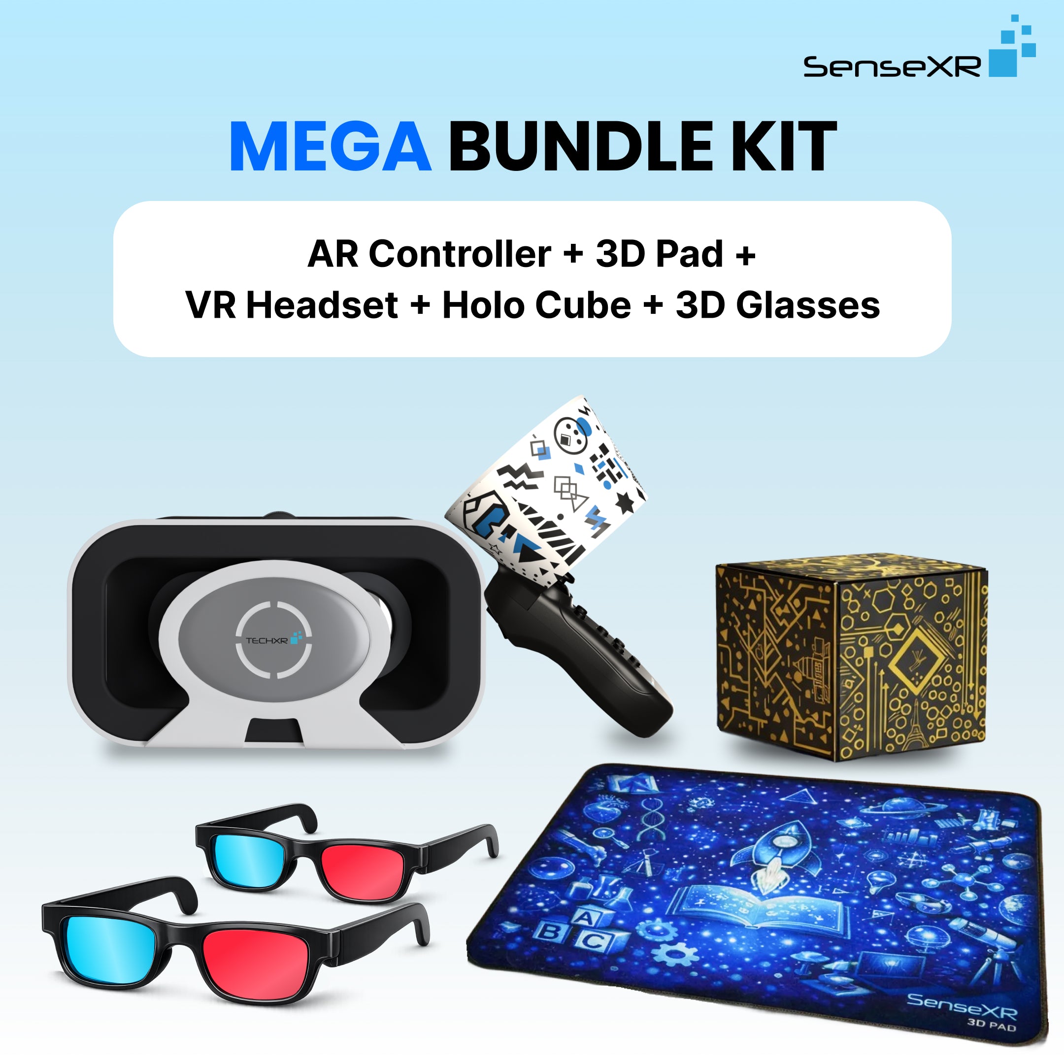 Mega Bundle Learning Kit: SenseXR Controller + 3D Pad + Holo Cube + 3D Glasses