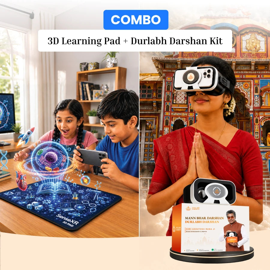 SenseXR 3D Learning Pad + Durlabh Darshan VR Kit Combo – 500+ AR Experiences & 1 Year Darshan Subscription