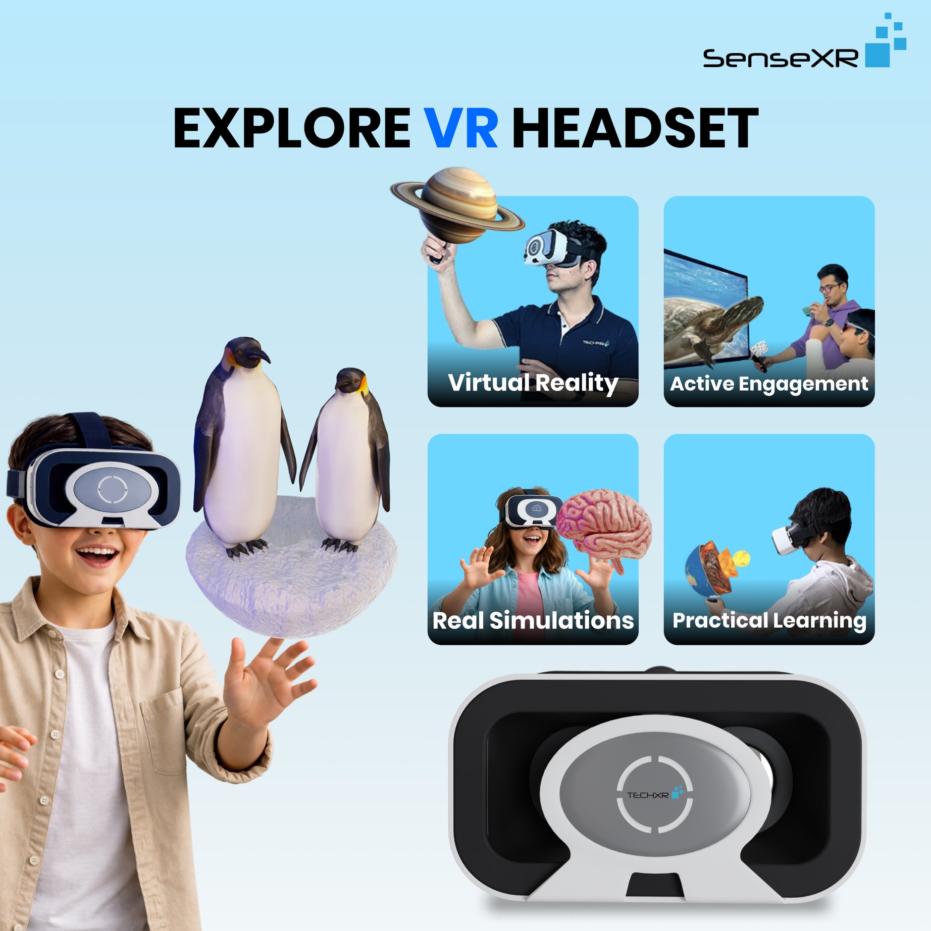 Mega Bundle Learning Kit: SenseXR Controller + 3D Pad + Holo Cube + 3D Glasses